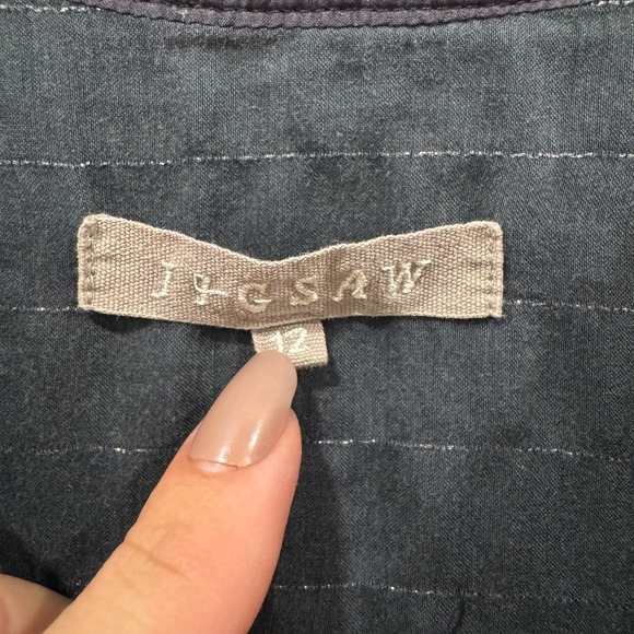 Jigsaw Women's Sleeveless Black Dress Size 12, Striped Summer Casual‎ - Picture 3 of 9